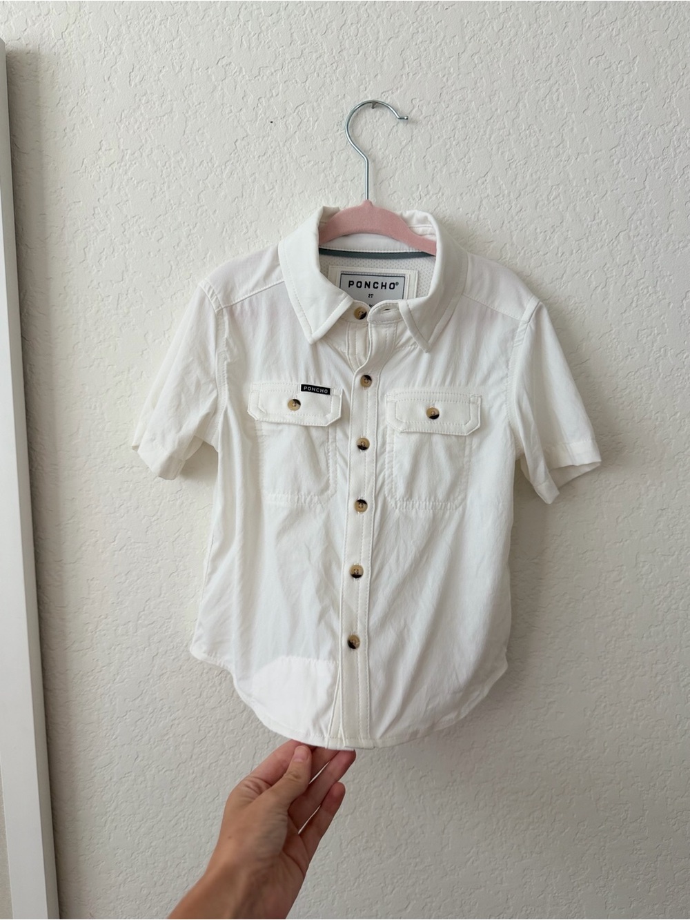 Poncho Kids White Short-Sleeve Button-Down Shirt